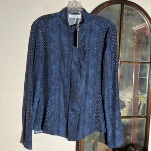 Gorgeous navy and blue silk Frame top